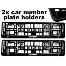 2 x Molduras de suporte para placa de carro Doming CAR Number Plate Surround MELHOR AJUSTE para SCANIA