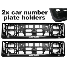 2 x Molduras de suporte para placa de carro Doming CAR Number Plate Surround MELHOR AJUSTE para LEXUS