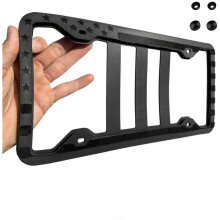 Suporte de moldura de silicone para placa de carro com bandeira americana - Bandeira dos EUA com estrelas