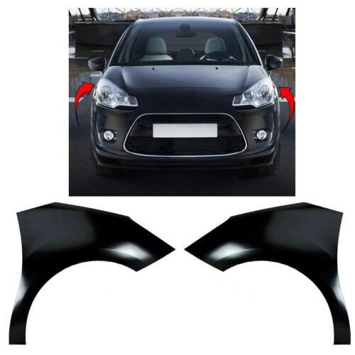 Citroen C3 5Dr 2010-2016 Front Wing Primed Pair Left & Right
