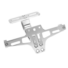 Suporte de placa de carro ajustável de liga de alumínio universal para motocicleta com LED Suporte de