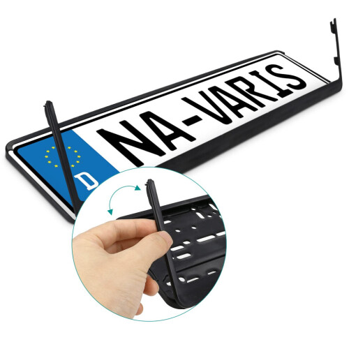 Support de plaque d'immatriculation (lot de 2) - Compatible avec toutes les plaques d'immatriculation standard 2