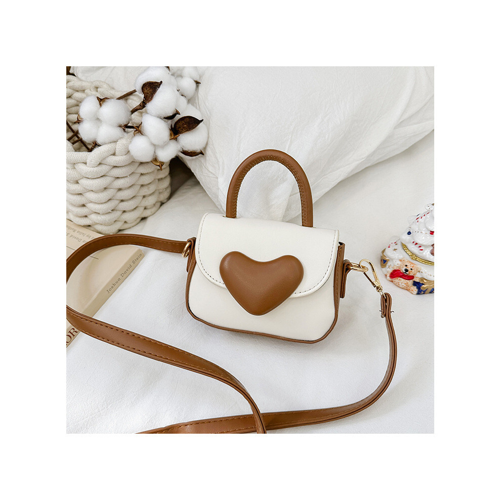 (Khaki) Heart Color Blocking Shaped Buckle Leather Children Shoulder Bag Use For Daily-image-OPC-PHF2RGS-NEW
