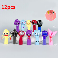 (12pcs B) Robot Incredibox Sprunki Action Figure Model Cartoon Toy Gift Kids Decoration