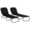 Outsunny Outsunny Folding Sun Loungers Set of 2 with Adjustable Backrest, Black 9