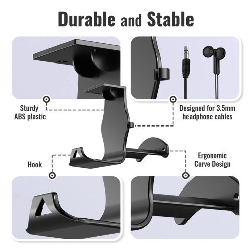 Stand Bracket for Headset Table Bottom Storage Bracket Black 1