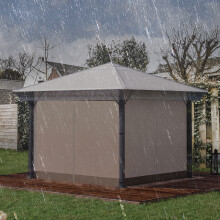 Outsunny 3x3m Gazebo Protective Cover Waterproof PVC Rain and Wind Shield for 300x300cm Canopies (84C-426V00CR)
