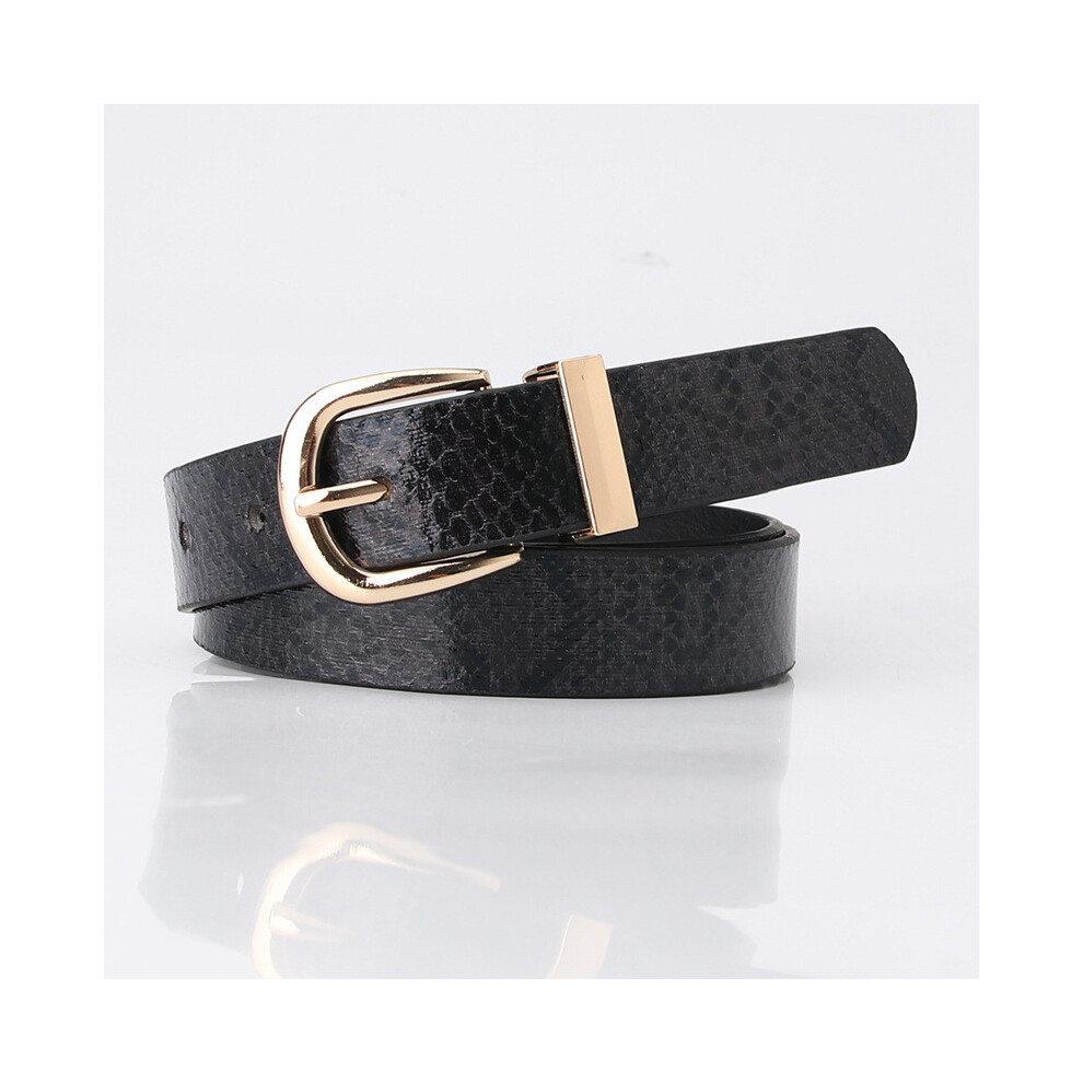 (Black) Womens Snake Fashion Pattern Leather Belt With Classic Pin Daily Buckle For-image-OPC-PHF2YDQ-NEW