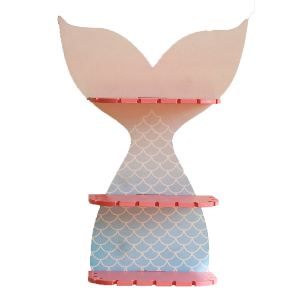 Étagère murale en bois colorée en forme de queue de poisson, décoration de chambre à coucher