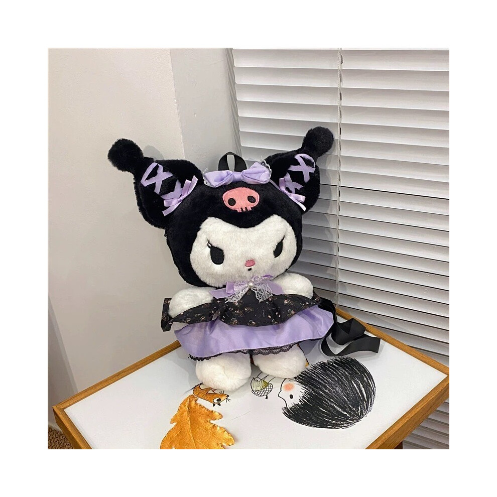 (Black) Sanrio Melody Kuromi Plush Doll Backpack Evening Dress Design Outings Casual For-image-OPC-PHF55DW-NEW