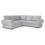 Horizon Corner Sofa Bed Light Grey Velour Fabric Full Back Cushions 1