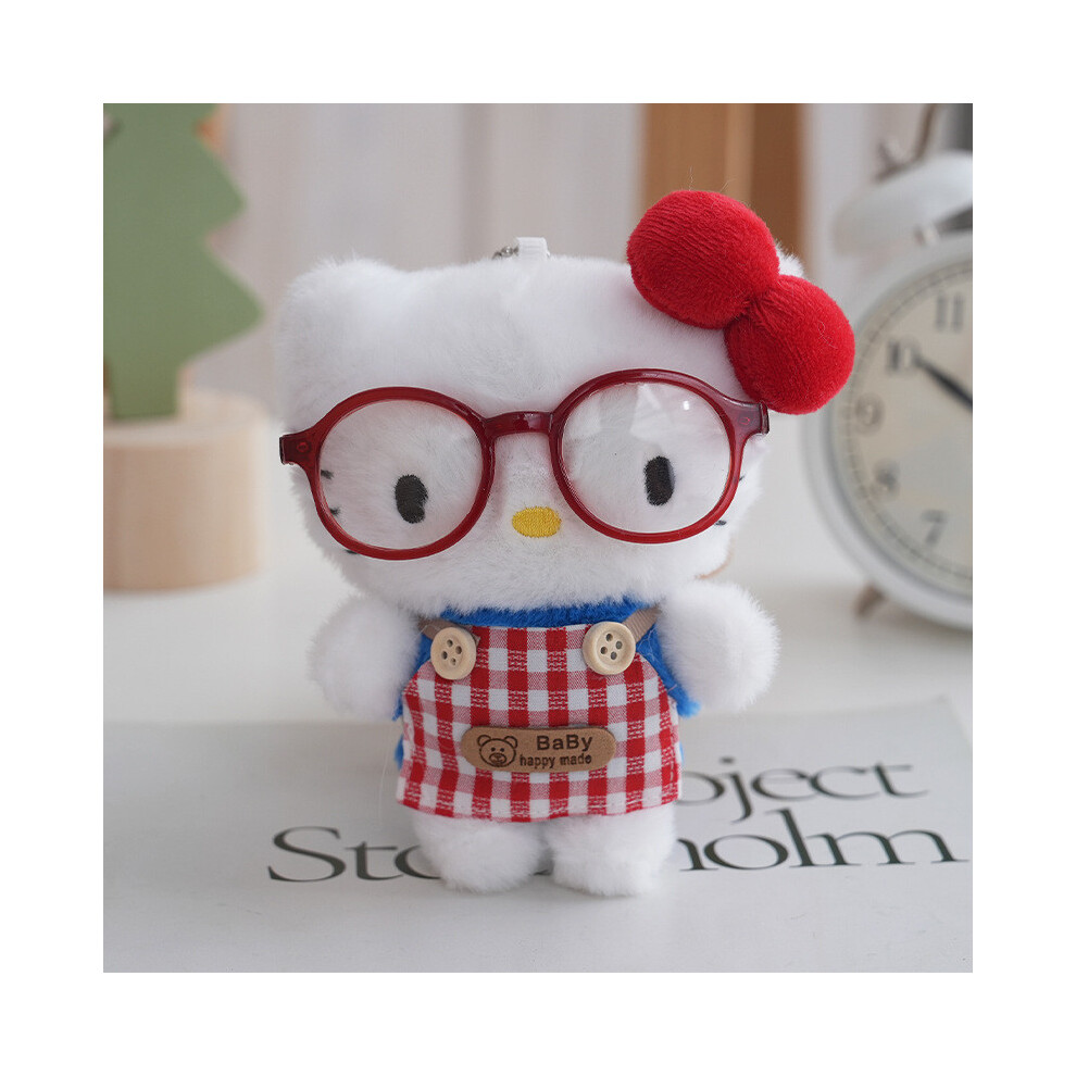 (Hello Kitty) Kitty Sanrio Hello Glasses Dress Up Plush Toy Anime Peripheral Pendant Backpack-image-OPC-PHF57PZ-NEW