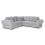 Horizon Corner Sofa Bed Light Grey Velour Fabric Scatter Back Cushions 1