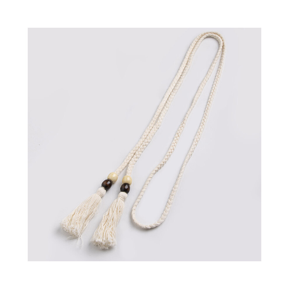 (Beige H) Style Bohemian Woven Waist Belt Simulation Shell Decoration Style Ethnic Belt-image-OPC-PHF5C8F-NEW