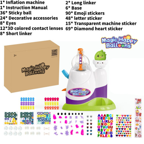 (Dinosaur) Magic Happy Balloons Diy Sticky Balls Inflatable Bubble Machine Toys Creative