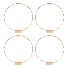 4 PCS 12 Inch Metal Floral Hoop, with 4 PCS Wood Place Card Holders