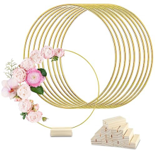 10Pcs 12In Metal Floral Hoop Centerpiece with Stand