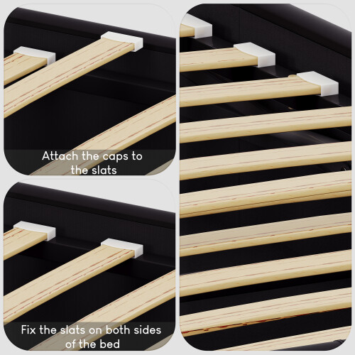 Vida Designs (Single, Black) Lisbon Faux Leather Upholstered Bed Frame UKFR 2