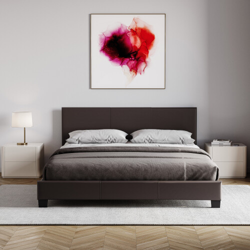 Vida Designs (King Size, Brown) Lisbon Faux Leather Upholstered Bed Frame UKFR 2
