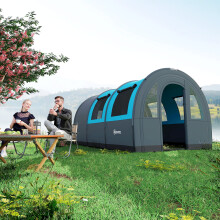 Outsunny Camping Tent, 3000mm Waterproof Family Tent for 5-6 Man, Blue