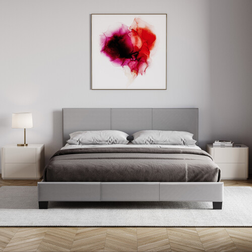 Vida Designs (King Size, Grey) Lisbon Faux Leather Upholstered Bed Frame UKFR 2