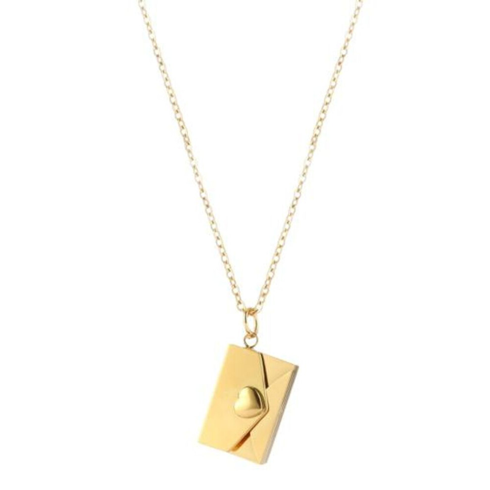 (golden) Personalized Envelope Locket Necklace For Women Custom Love Letter Message Birthstone Jewelry Envelope Box Pendant Gift For Mom Wife