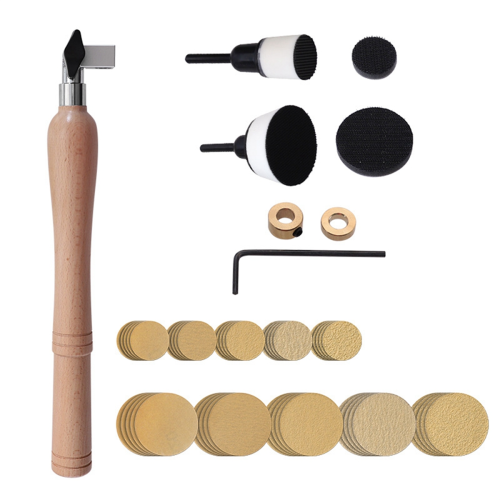 Bowl Sander Set 50pcs Sandpaper Discs Bowl Sanding Tool with Handle 1