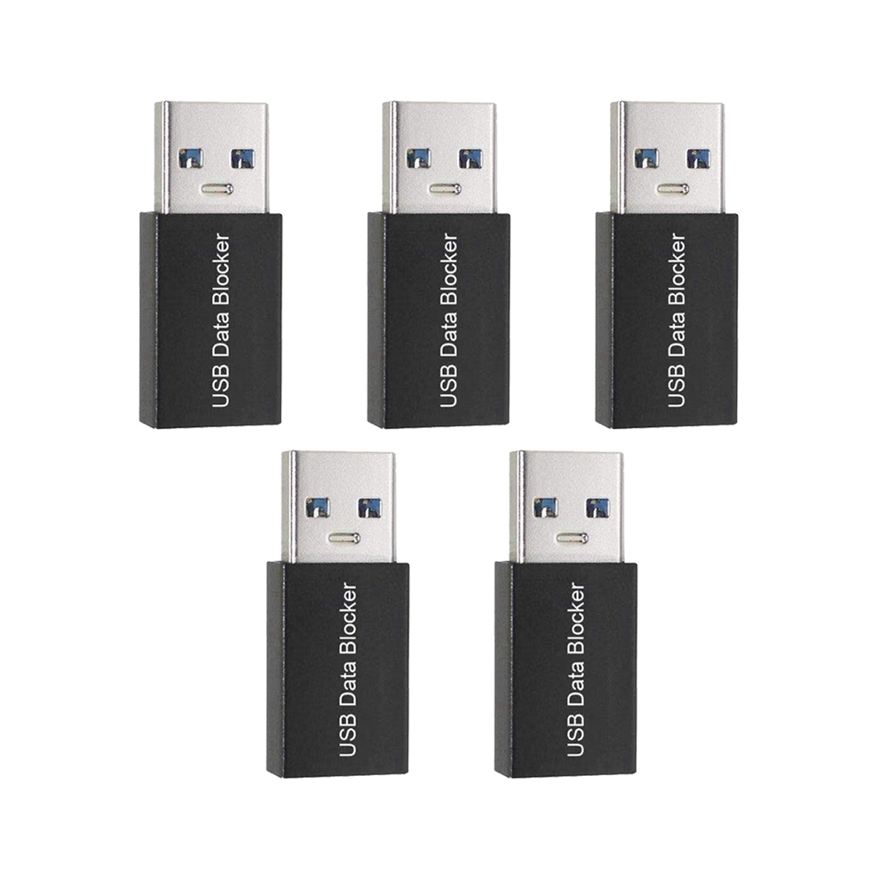 Adattatore Di Blocco Usb Solo Di Carica Da 5 Pezzi Per Bloccare La Sincronizzazione Dei Dati, Nero