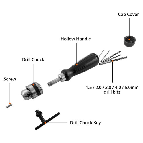 Pin Vise Hand Drill Bits, Mini Twist Drill Bits Set 1