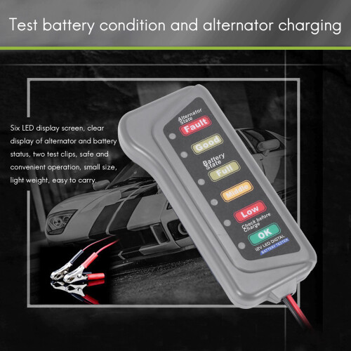 12V Car Battery & Alternator Tester - Charging (LED indication) 2