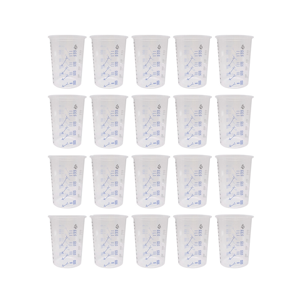 Lot de 20 gobelets de mélange de peinture jetables en plastique pour coulage de résine époxy 600 ml