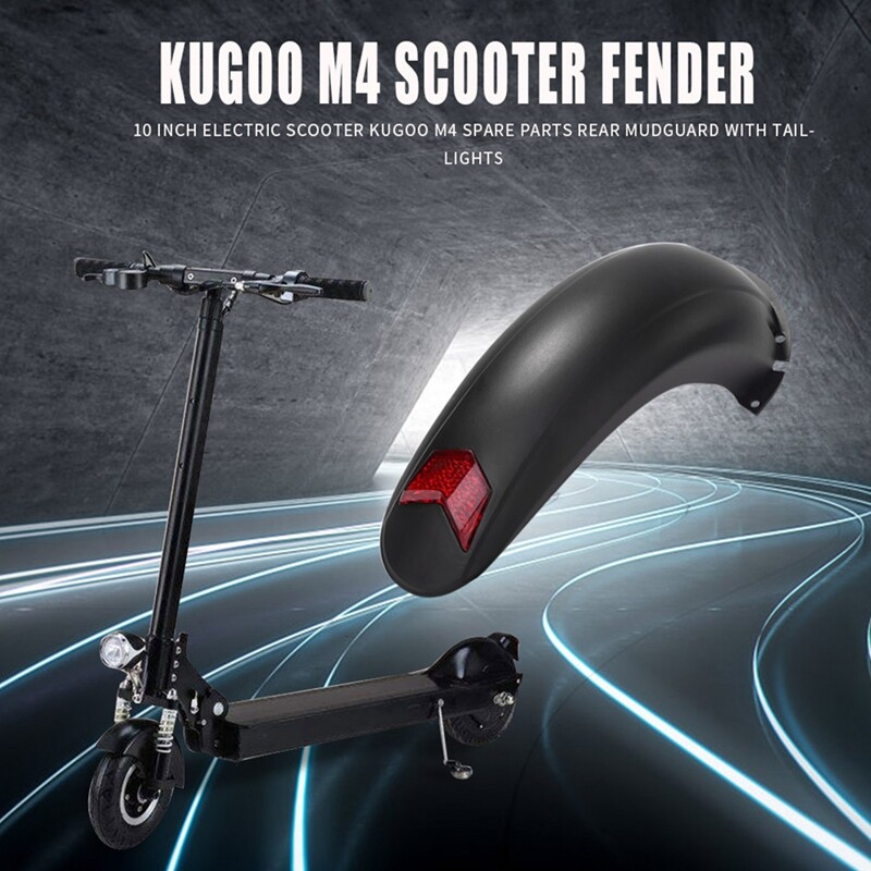 Garde-boue Arrière Avec Feu LED Pour Scooter électrique 8 Pouces - Compatible Série Kugoo - Plastique Noir, Installation Facile