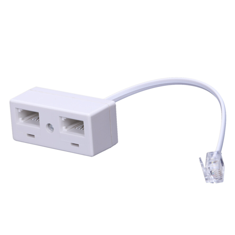 Rj11 Plug To Dual Uk Bt Telephone Socket Convertor 4853290899535