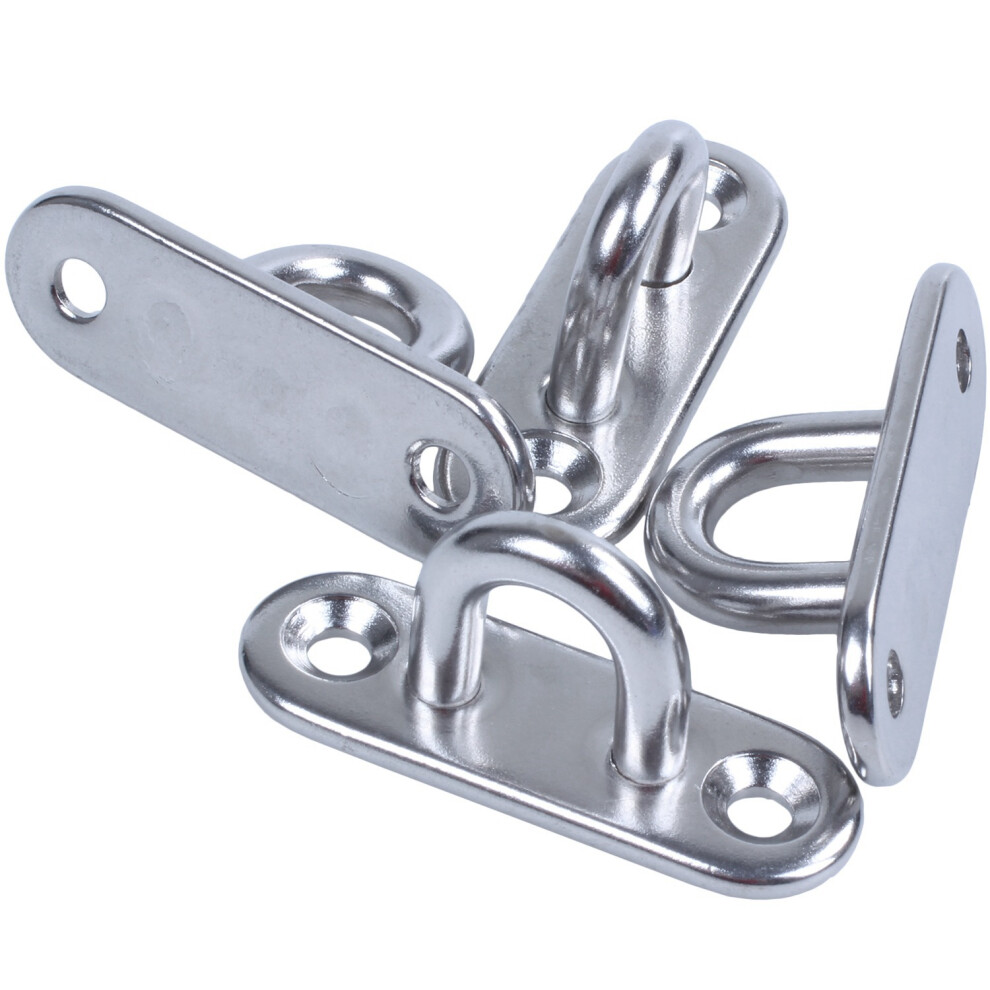 4Pcs 5Mm 304 Stainless Steel Oblong Pad Eye Plate Staple Ring Hook 4853290899009