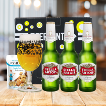 Stella Artois Belgian Lager Gift Set with Official Glass (3 Pack) - 330ml