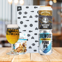 Alcohol Free Craft Beer 2 Can Gift Set with Beerhunter Glass (330ml Cans)