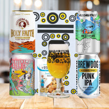 Alcohol Free Craft Beer 4 Can Gift Set with Branded Glass