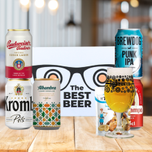 Premium Beer Gift Set (5 x 330ml Cans) - Krombacher, Budvar, Brewdog, Alhambra, Cruzcampo