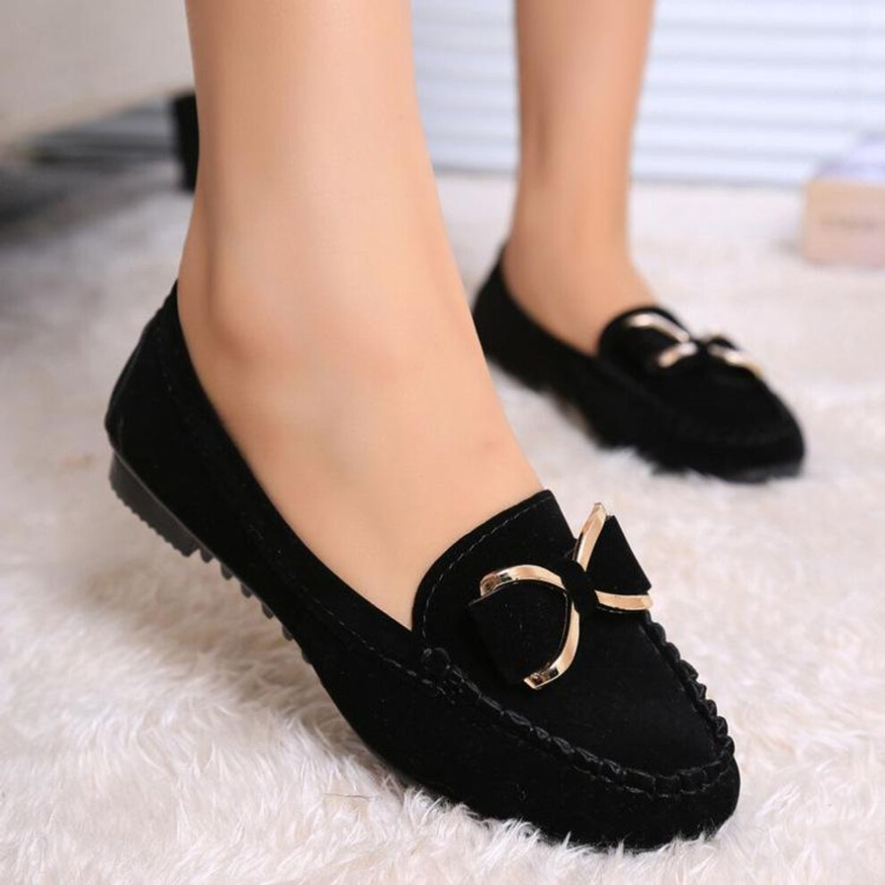 (black, 39) Spring Summer Women's Flat Shoes Casual Lofers Ladies Elegant Butterfly-knot Comfortable Shoes Women Soft Classic Office Shoes