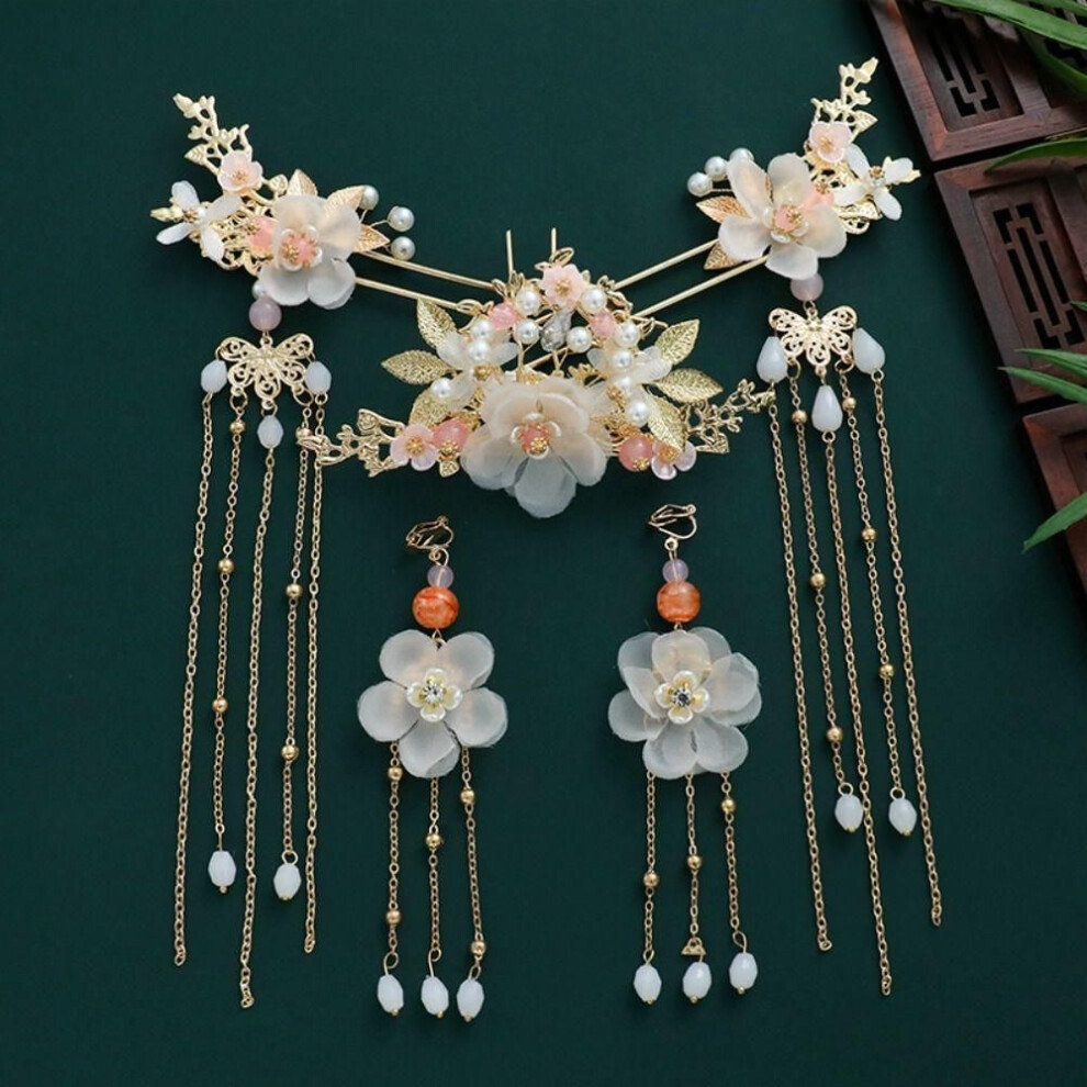 (L) Tassel Chinese Style Hairpin Set Flower Hanfu Hair Stick Classical   Girl Hair Accessories