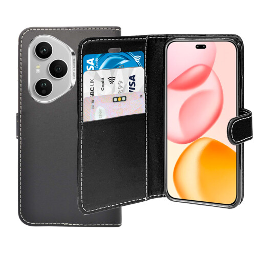 (Black) For Honor 400 Pro Wallet Flip Case Cover 1