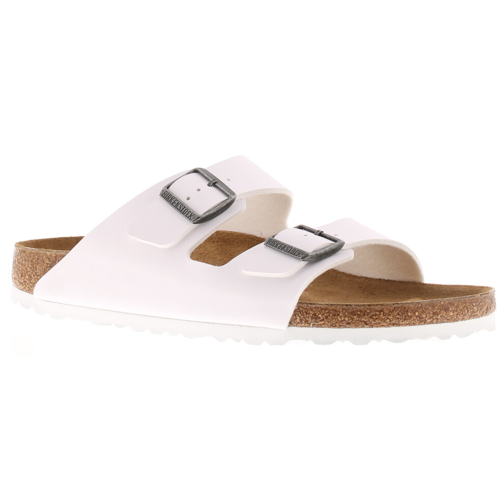 (White, 9.5 (Adults')) Birkenstock Womens Flat Sandals Arizona Slip On white UK Size