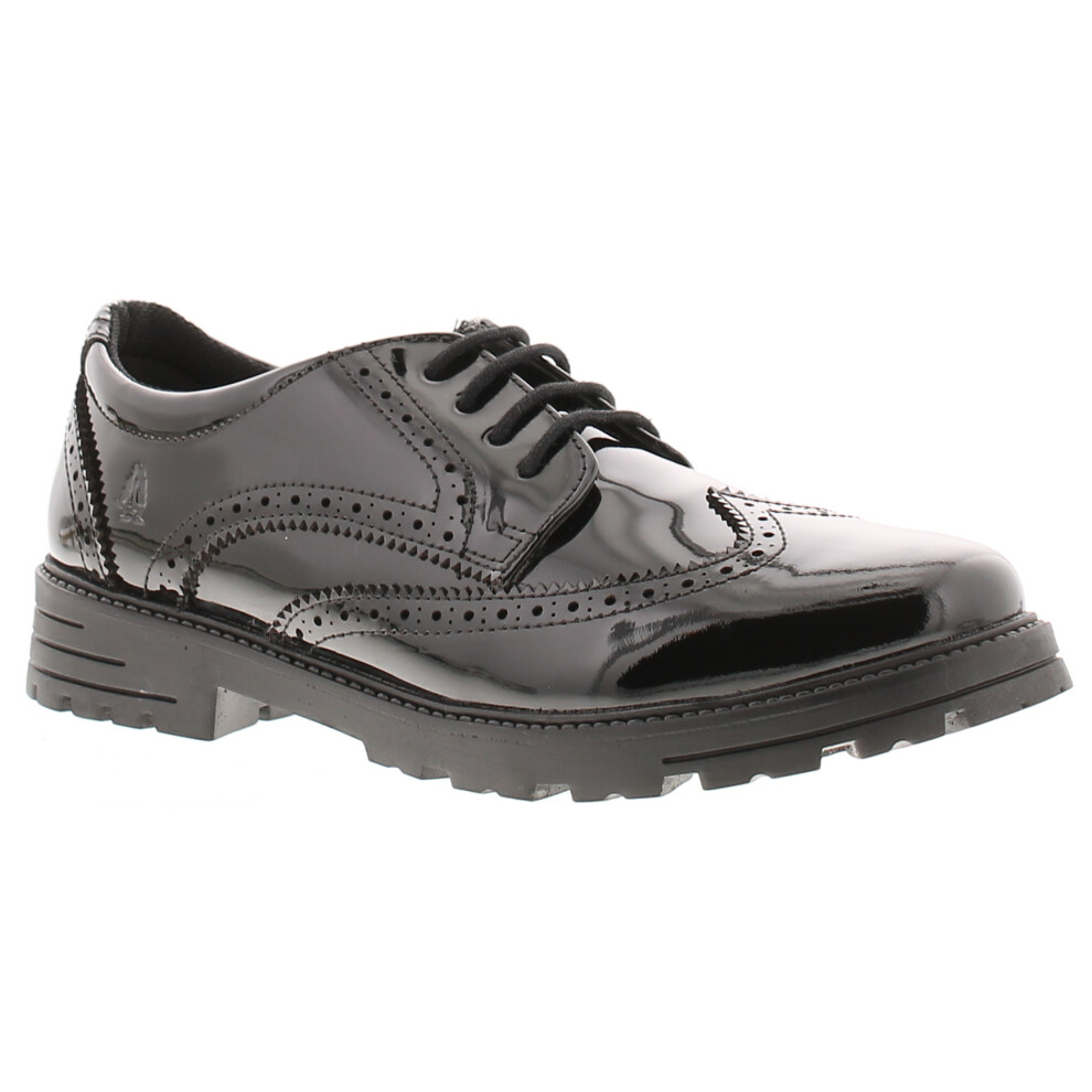 (Black, 2 (Adults')) Hush Puppies Girls Shoes School Maxine Leather Lace Up black UK Size