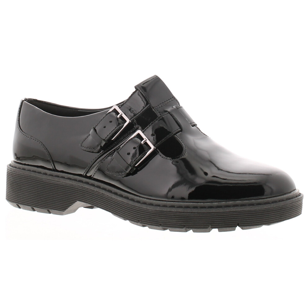 (Black, 3 (Adults')) Clarks Womens Flat Shoes Alexa Agnes Leather Buckle black UK Size