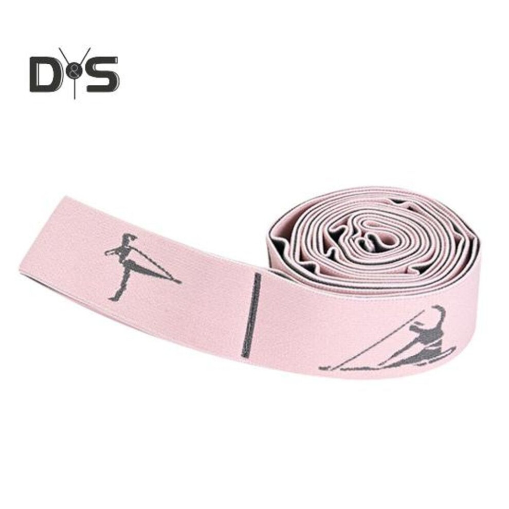 (pink) Yoga Stretching Strap With 11 Loop Physical Therapy Pilates Ballet Dance Body Leg Stretcher Elastic Band Home Gym Workout Resistance Band