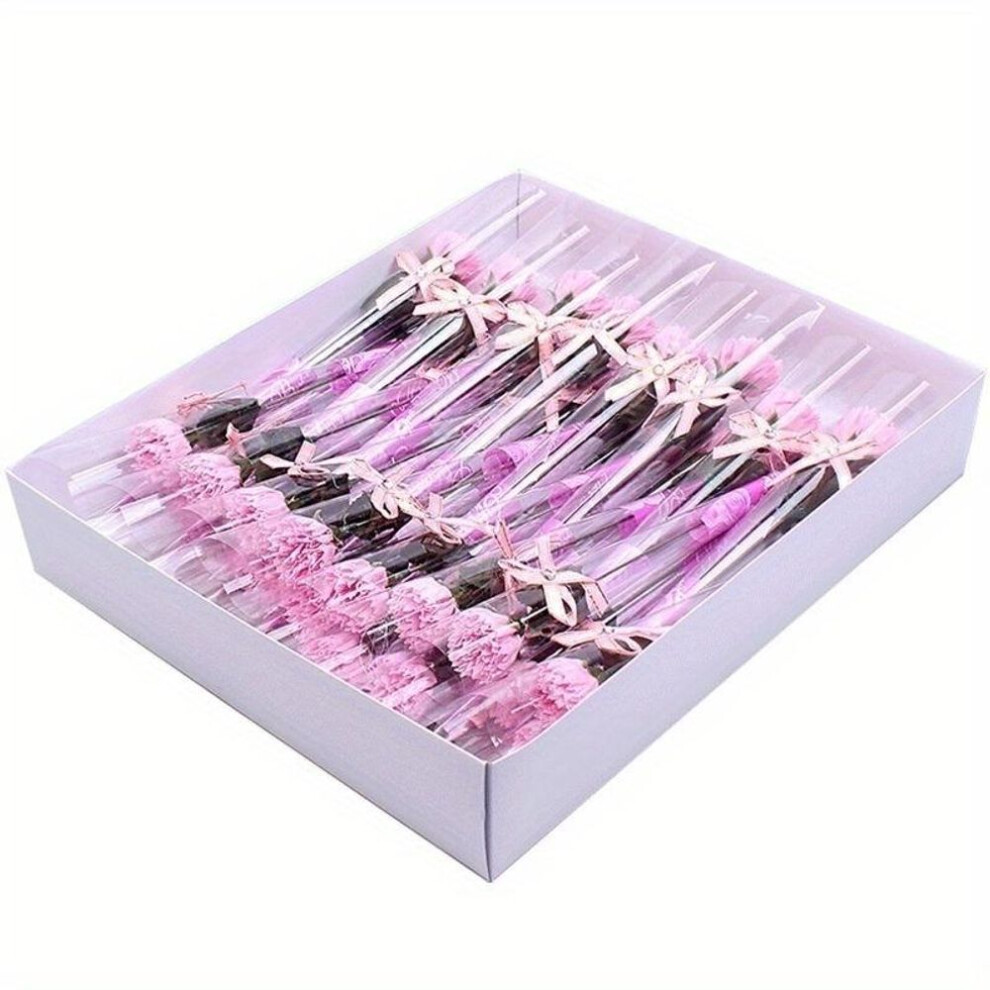(pink) 1pcs Bath Artificial Carnation Soap Flower Party Mother's Day Gift Decoration Valentine's Day Gift