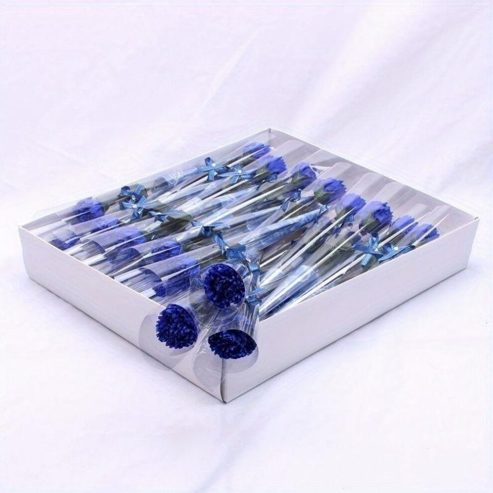 (royal blue) 1pcs Bath Artificial Carnation Soap Flower Party Mother's Day Gift Decoration Valentine's Day Gift
