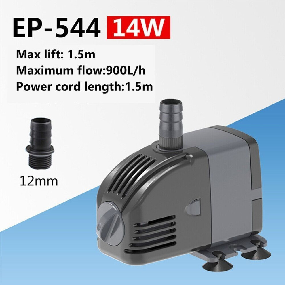 (14W) Suction Pump Aquarium Water Pumps Fountain Pond Fish Tank Pump Filter Submersible Water Fountain