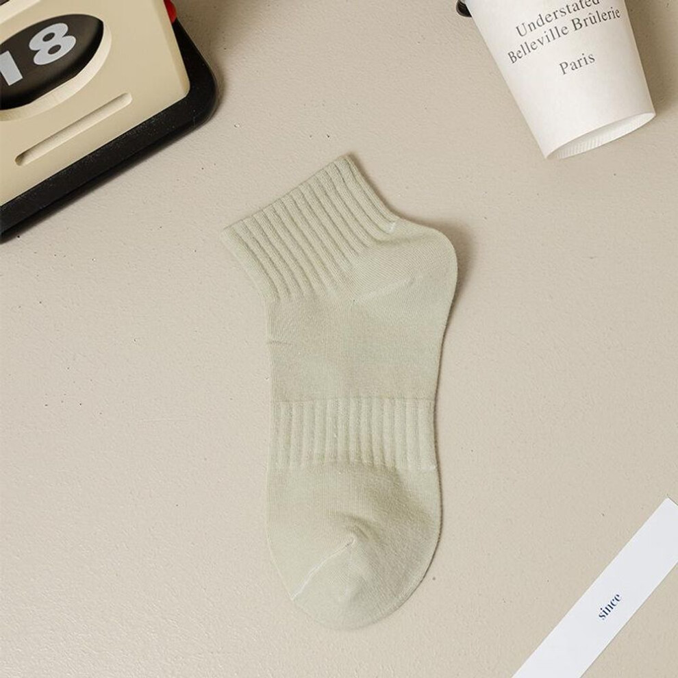 (green, One size) Summer Thin Waisted Solid Color Boat Socks For Women Spring And Summer Short Casual Sports Cotton Socks