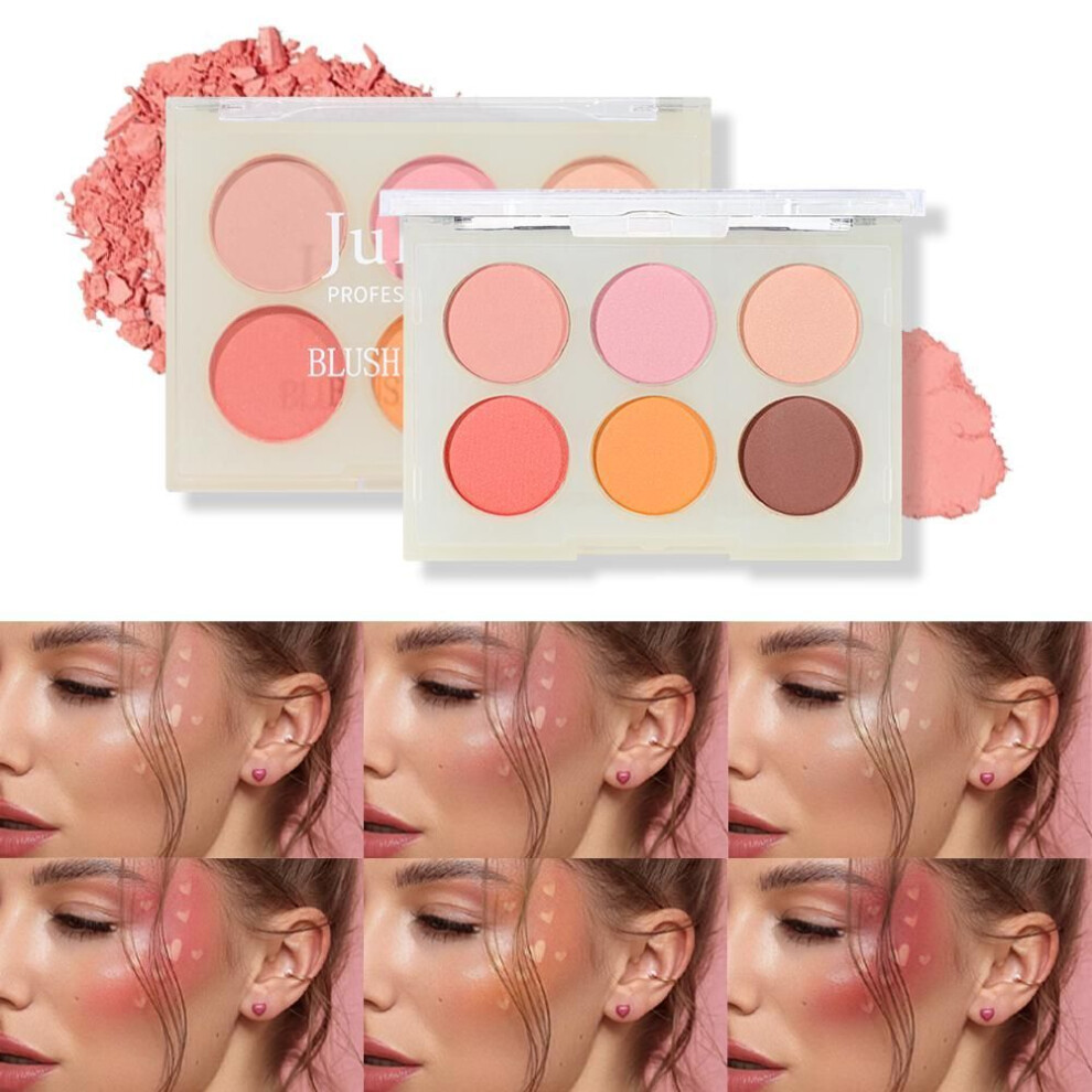 Julysatr 6 Color Eye Shadow Blusher Matte Pink Cute Eye Shadow Plate Female Makeup Stereoscopic Contouring Korean Cosmetics